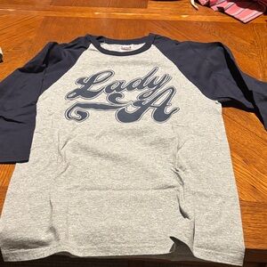 Anvil Gray and Navy Women's Raglan Tee